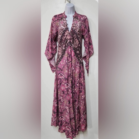 Free People Jen's Pirate Booty Baroque Hyacinth Gown Size XS $283. B14 - Picture 5 of 8